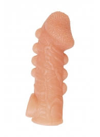 Телесная закрытая насадка с шишечками Cock Sleeve Size L - 17,6 см. - KOKOS - в Челябинске купить с доставкой