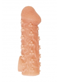 Телесная закрытая насадка с пучками шишечек Cock Sleeve Size M - 15,6 см. - KOKOS - в Челябинске купить с доставкой