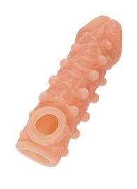 Телесная закрытая насадка с шариками Cock Sleeve Size M - 15,6 см. - KOKOS - в Челябинске купить с доставкой