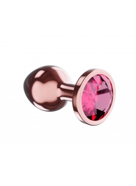 Пробка цвета розового золота с малиновым кристаллом Diamond Ruby Shine S - 7,2 см. - Lola Games - купить с доставкой в Челябинске
