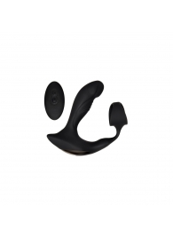 Черный вибромассажер простаты с эрекционным кольцом Strapped   Tapped - Zero Tolerance - в Челябинске купить с доставкой