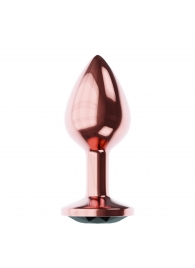 Пробка цвета розового золота с черным кристаллом Diamond Jet Shine L - 8,3 см. - Lola Games - купить с доставкой в Челябинске