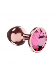 Пробка цвета розового золота с малиновым кристаллом Diamond Ruby Shine L - 8,3 см. - Lola Games - купить с доставкой в Челябинске