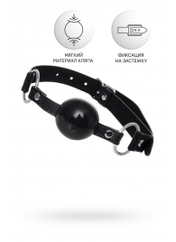 Черный кляп-шар на кожаных ремешках Anonymo - ToyFa - купить с доставкой в Челябинске