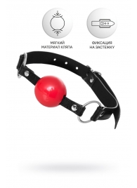 Красный кляп-шар на черных ремешках Anonymo - ToyFa - купить с доставкой в Челябинске