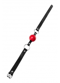 Красный кляп-шар на черных ремешках Anonymo - ToyFa - купить с доставкой в Челябинске