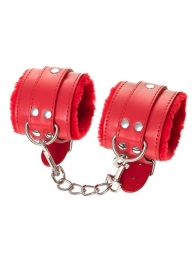 Красные наручники Anonymo из искусственной кожи - ToyFa - купить с доставкой в Челябинске