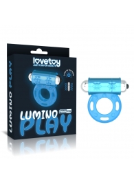 Голубое, светящееся в темноте эрекционное виброкольцо Lumino Play Vibrating Penis Ring - Lovetoy - в Челябинске купить с доставкой