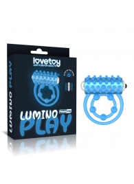 Голубое, светящееся в темноте виброкольцо Lumino Play Vibrating Penis Ring - Lovetoy - в Челябинске купить с доставкой