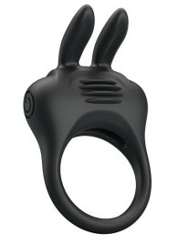 Черное эрекционное кольцо с вибрацией Davion - Baile - в Челябинске купить с доставкой