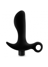 Черный анальный вибратор Silicone Vibrating Prostate Massager 01 - 10,8 см. - Blush Novelties - в Челябинске купить с доставкой