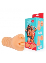 Телесный мастурбатор-ротик с высунутым язычком - Bior toys - в Челябинске купить с доставкой