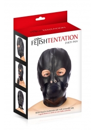 Маска-шлем с прорезями для глаз и регулируемым кляпом - Fetish Tentation - купить с доставкой в Челябинске