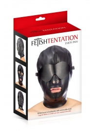 Маска-шлем с отверстием для рта и съемными шорами - Fetish Tentation - купить с доставкой в Челябинске