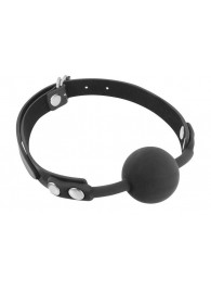 Черный силиконовый кляп-шарик на ремешках - Fetish Tentation - купить с доставкой в Челябинске