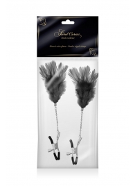 Зажимы для сосков с черными перьями Sweet Caress Feather Nipple Clumps - Sweet Caress - купить с доставкой в Челябинске