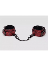 Красно-черные наручники Reversible Faux Leather Wrist Cuffs - Fifty Shades of Grey - купить с доставкой в Челябинске