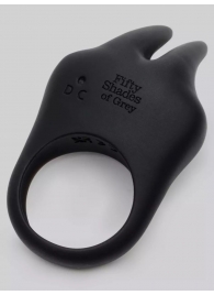 Черное эрекционное виброкольцо Sensation Rechargeable Vibrating Rabbit Love Ring - Fifty Shades of Grey - в Челябинске купить с доставкой