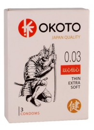 Тонкие презервативы OKOTO Thin Extra Soft - 3 шт. - Sitabella - купить с доставкой в Челябинске