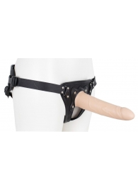 Пустотелый страпон Harness CLASSIC с бандажом - 19,5 см. - LOVETOY (А-Полимер) - купить с доставкой в Челябинске