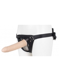 Пустотелый страпон Harness CLASSIC с бандажом - 19,5 см. - LOVETOY (А-Полимер) - купить с доставкой в Челябинске