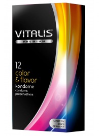 Цветные ароматизированные презервативы VITALIS PREMIUM color   flavor - 12 шт. - Vitalis - купить с доставкой в Челябинске