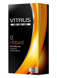 Ребристые презервативы VITALIS PREMIUM ribbed - 12 шт. - Vitalis - купить с доставкой в Челябинске