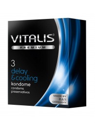 Презервативы VITALIS PREMIUM delay   cooling с охлаждающим эффектом - 3 шт. - Vitalis - купить с доставкой в Челябинске