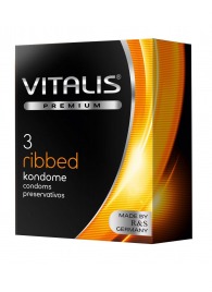 Ребристые презервативы VITALIS PREMIUM ribbed - 3 шт. - Vitalis - купить с доставкой в Челябинске