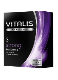 Презервативы с утолщенной стенкой VITALIS PREMIUM strong - 3 шт. - Vitalis - купить с доставкой в Челябинске