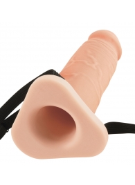 Телесный реалистичный фаллоимитатор с полостью Silicone Hollow Extension - 20 см. - Pipedream - купить с доставкой в Челябинске