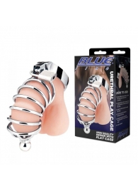 Серебристая клетка для члена Urethral Play Cage - BlueLine - купить с доставкой в Челябинске