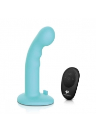 Голубая изогнутая насадка 6in Remote Control Ripple P-Spot G-Spot на черных трусиках - 16 см. - Pegasus - купить с доставкой в Челябинске
