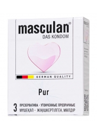 Супертонкие презервативы Masculan Pur - 3 шт. - Masculan - купить с доставкой в Челябинске