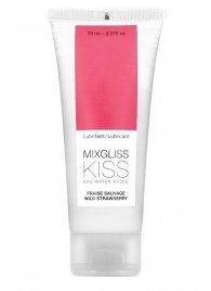 Смазка на водной основе Mixgliss Kiss с ароматом земляники - 70 мл. - Mixgliss - купить с доставкой в Челябинске