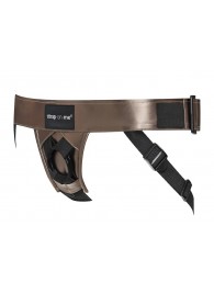 Бронзовый пояс для насадок Curious Harness - Strap-on-me - купить с доставкой в Челябинске