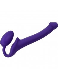 Фиолетовый безремневой страпон Silicone Bendable Strap-On - size S - Strap-on-me - купить с доставкой в Челябинске