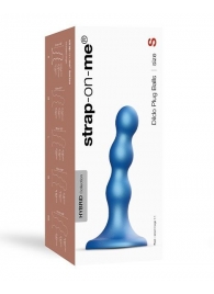 Голубая насадка Strap-On-Me Dildo Plug Balls size S - Strap-on-me - купить с доставкой в Челябинске