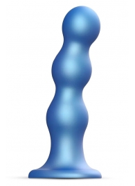 Голубая насадка Strap-On-Me Dildo Plug Balls size L - Strap-on-me - купить с доставкой в Челябинске