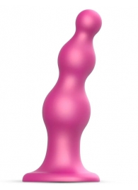 Розовая насадка Strap-On-Me Dildo Plug Beads size S - Strap-on-me - купить с доставкой в Челябинске