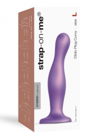 Фиолетовая насадка Strap-On-Me Dildo Plug Curvy size L - Strap-on-me - купить с доставкой в Челябинске