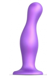 Фиолетовая насадка Strap-On-Me Dildo Plug Curvy size L - Strap-on-me - купить с доставкой в Челябинске