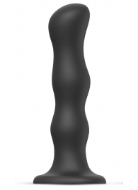 Черная насадка Strap-On-Me Dildo Geisha Balls size M - Strap-on-me - купить с доставкой в Челябинске