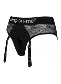 Черные трусики для насадок Diva Lingerie Harness - size L - Strap-on-me - купить с доставкой в Челябинске