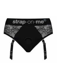 Черные трусики для насадок Diva Lingerie Harness - size L - Strap-on-me - купить с доставкой в Челябинске