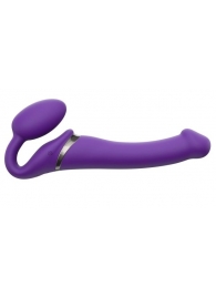 Фиолетовый безремневой вибрострапон Silicone Bendable Strap-On - size M - Strap-on-me - купить с доставкой в Челябинске