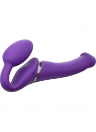 Фиолетовый безремневой вибрострапон Vibrating Bendable Strap-On - size L - Strap-on-me - купить с доставкой в Челябинске