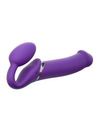 Фиолетовый безремневой вибрострапон Silicone Bendable Strap-On - size XL - Strap-on-me - купить с доставкой в Челябинске