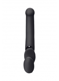 Черный безремневой вибрострапон Silicone Bendable Strap-On - size XL - Strap-on-me - купить с доставкой в Челябинске