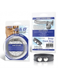 Кольцо на пенис SNAP COCK RING из искусственной кожи на клепках - BlueLine - в Челябинске купить с доставкой